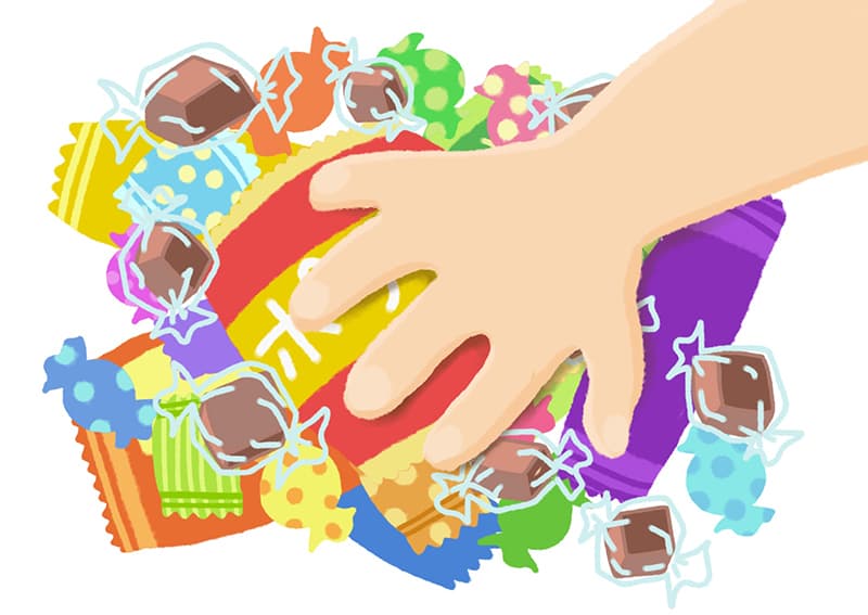 お菓子つかみ取り