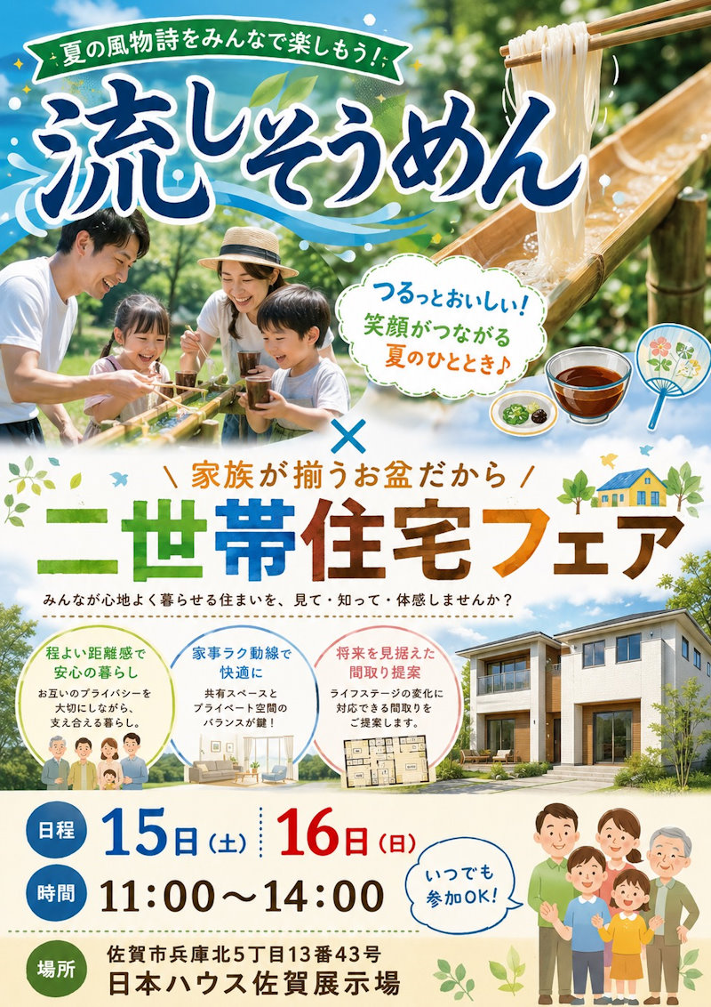 流しそうめん＆二世帯住宅フェア
