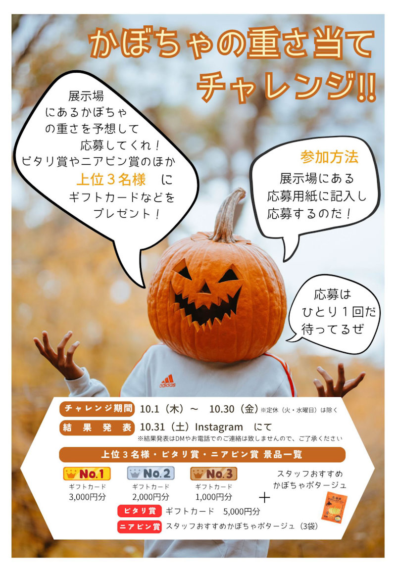 かぼちゃの重さあてチャレンジ