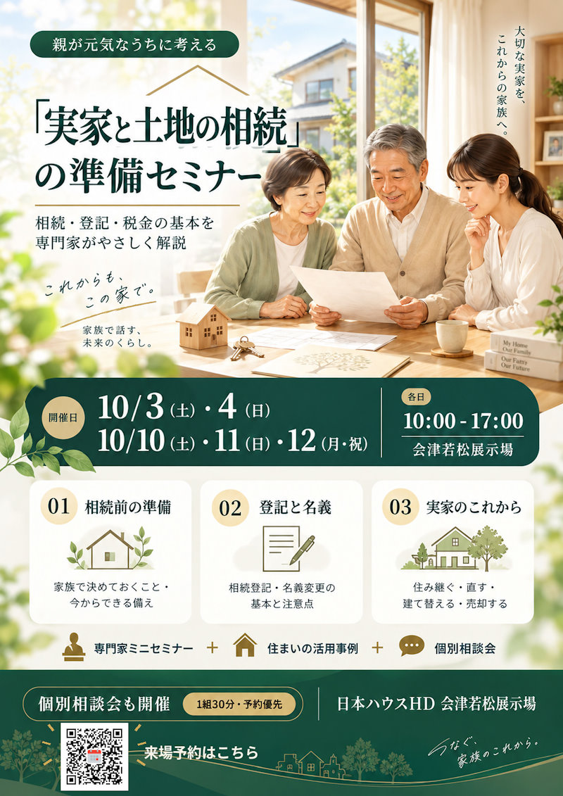 家族で考える「実家と土地の相続準備セミナー」