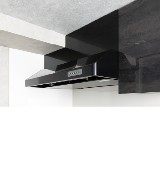 レンジフード,整流板によって吸い込み風速が加速されるため、煙を素早く吸収して、キッチンを清潔に保ちます。 ※一部階はブーツ型となり、整流板は付いていません。