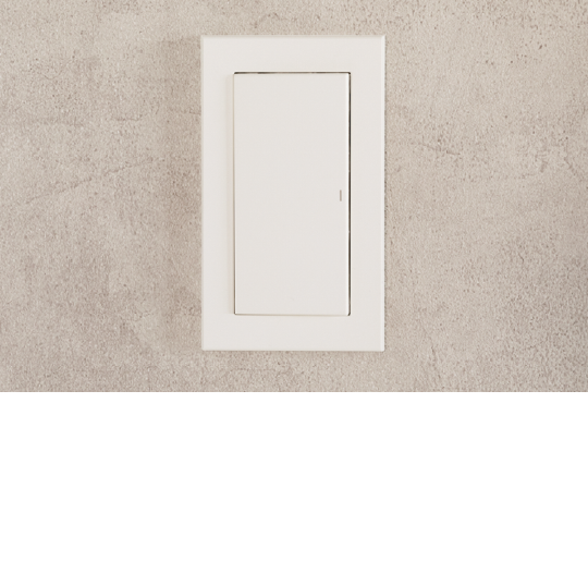 ワイドスイッチ,住戸内の照明ボタンは、点けやすく、消しやすい大型のワイドスイッチを採用しています。