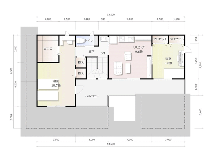 建物間取り