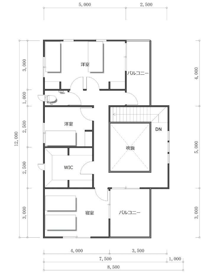 建物間取り