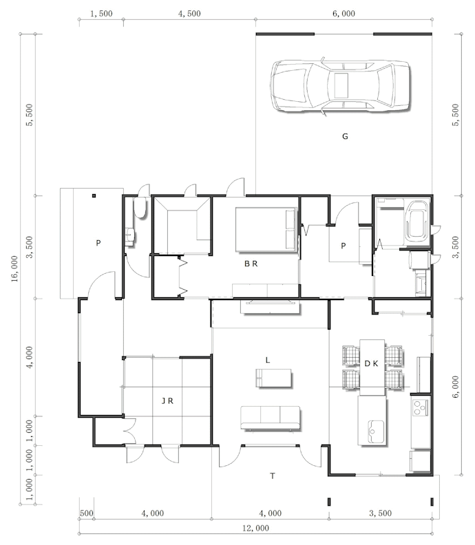 建物間取り