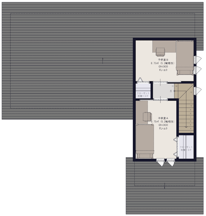 建物間取り