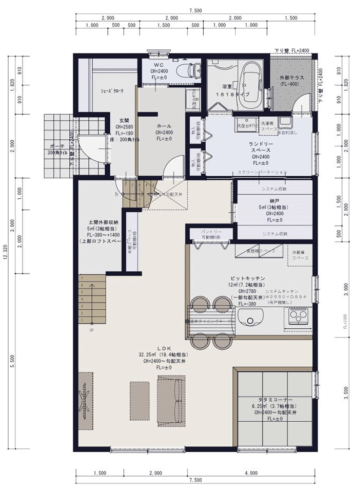 建物間取り