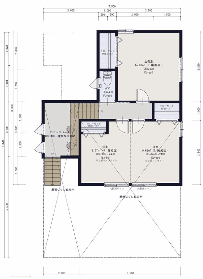 建物間取り