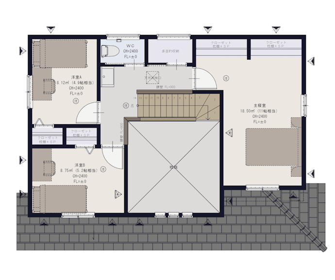 建物間取り