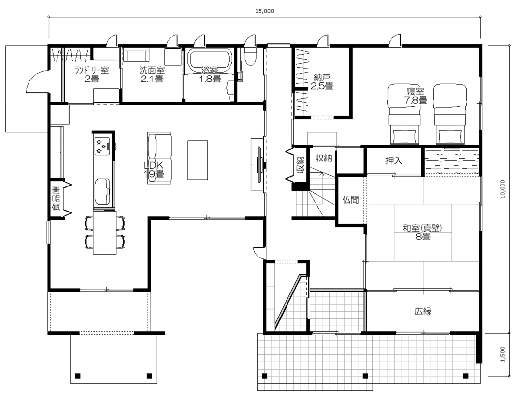 建物間取り