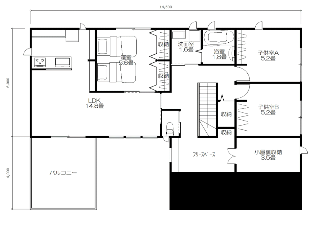 建物間取り