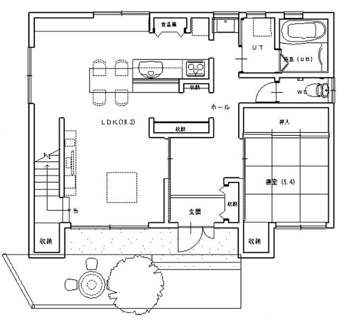 建物間取り