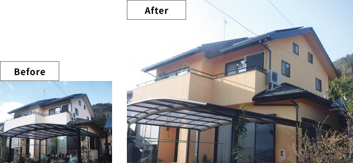 外壁ガイナ塗装前後